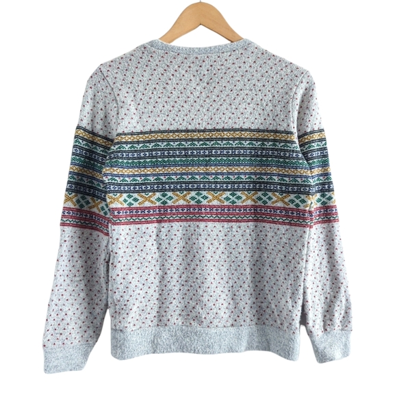 NONNATIVE Men's Gray Green Red 100% Cotton Knit Japanese Crewneck Sweater - Picture 2 of 14